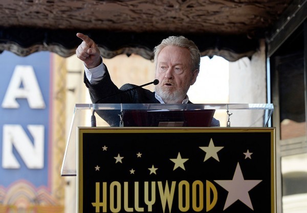 HOLLYWOOD, CA - NOVEMBER 05: Director Sir Ridley Scott speaks during a ceremony honoring him with a Hollywood Walk of Fame Star November 5, 2015, in Hollywood, California. (Photo by Kevork Djansezian/Getty Images)