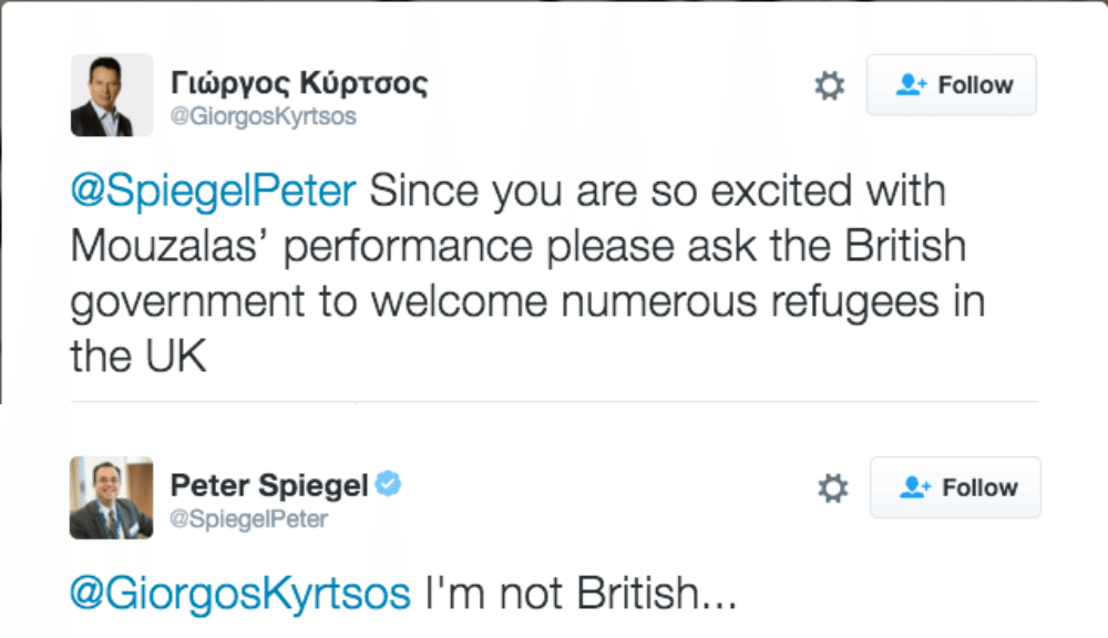 Ο διάλογος του ελληνόψυχου δημοσιογράφου με τον διάσημο υποστηριχτή του Γιάννη Μουζάλα