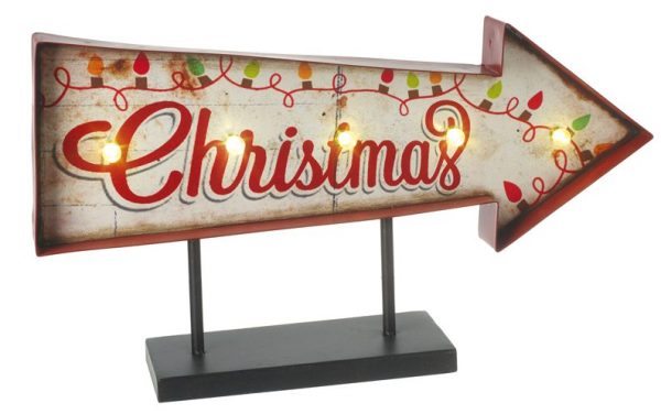 Light Up Table Merry Christmas Arrow