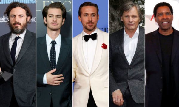 Oscar nominees for Best Actor are shown in this combination of file photos (L-R) Casey Affleck, Andrew Garfield, Ryan Gosling, Viggo Mortensen, Denzel Washington. REUTERS