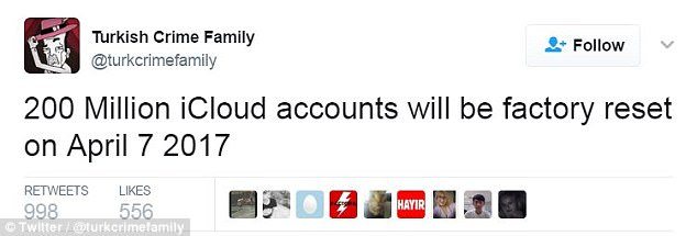 Ενα από τα μηνύματα της ομάδας χάκερ στην Apple που την ενημερώνει ότι στις 7 Απριλίου τουλάχιστον 200 εκ. λογαριασμοί iCloud θα υποστούν... κυρώσεις αν δεν πάρουν λύτρα