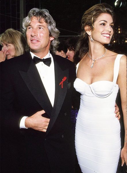 (NO TABLOIDS) Richard Gere & Cindy Crawford during 65th Annual Academy Awards at the Shrine Auditorium in Los Angeles, California. (Photo by Kevin Mazur/WireImage)