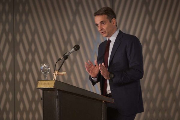 Ο πρόεδρος της ΝΔ στο βήμα της εκδήλωσης (ΛΙΑΚΟΣ ΓΙΑΝΝΗΣ/InTimeNews)