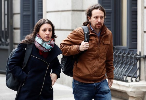 epa06605209 Leader of Podemos Party, Pablo Iglesias (R), and party's spokeswoman, Irene Montero (L), advocates of the derogation of the revisable life sentence, arrive to the Lower house to attend the Parliamentary session held to derogate the custodial sentence in Madrid, Spain, 15 March 2018. This punishment was passed in the Lower House, only backed by the People's Party (PP), in March 2015, and allows judges to impose a revisable life sentence to cases of extreme nastiness such as murders. Now, after Basque Nationalist Party (PNV) proposed to put it down, several parties support the derogation of this life sentence with the exception of PP, UPN and Coalicion Canaria who have shown their total support. According to the parties that support eliminating this type of sentence, prisoners should have a chance to reintegrate society as the Spanish Constitution establishes. EFE/ Mariscal EPA/MARISCAL