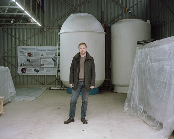 Danila Medvedev, transhumanist, a founding member and CEO of KrioRus inside KrioRus storage facility. Russia, 2015