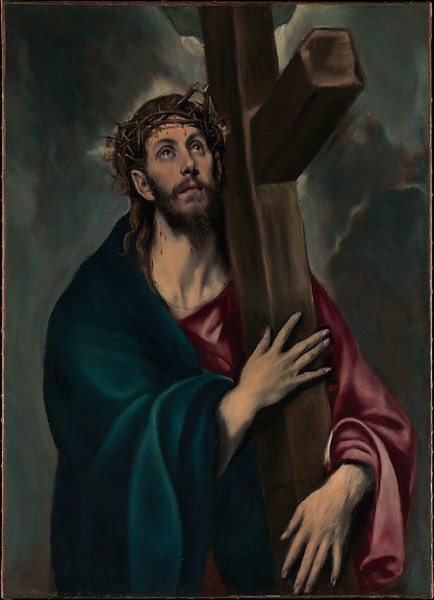 El Greco (Domenikos Theotokopoulos) (Greek, Iráklion (Candia) 1540/41–1614 Toledo) Christ Carrying the Cross, ca. 1577–87 Oil on canvas; 41 5/16 x 31 1/8 in. (105 x 79 cm) The Metropolitan Museum of Art, New York, Robert Lehman Collection, 1975 (1975.1.145) http://www.metmuseum.org/Collections/search-the-collections/459087