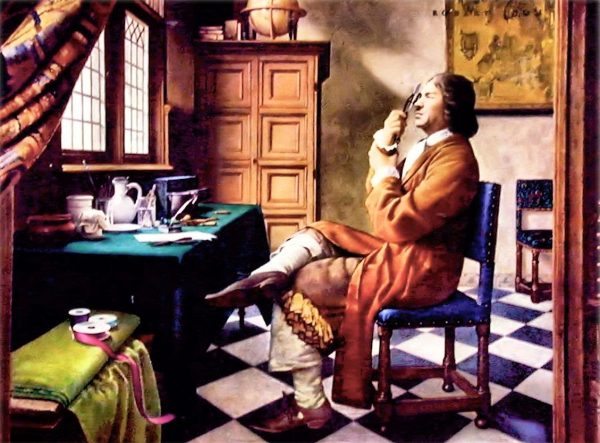 Antonie Van Leeuwenhoek doing Invention Photo