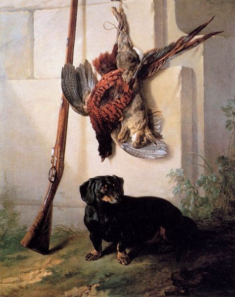Jean-Baptiste_Oudry_-_Hound_with_Gun_and_Dead_Game_-_WGA16780