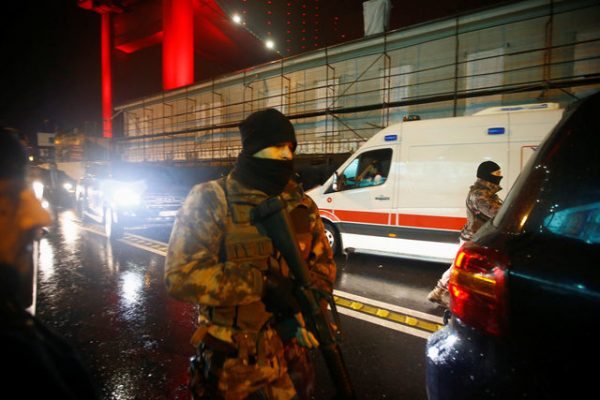 Police secure an area near an Istanbul nightclub, following a gun attack, Turkey, January 1, 2017. REUTERS/Osman Orsal