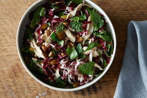 PROGRChicken and Radicchio Salad with Pickled Raisins and Walnuts