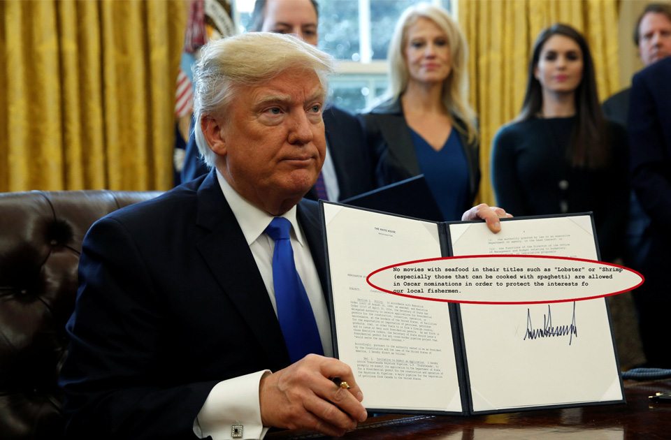Ο Τραμπ απαγόρευσε με διάταγμα την υποψηφιότητα του «Αστακού» στα Οσκαρ