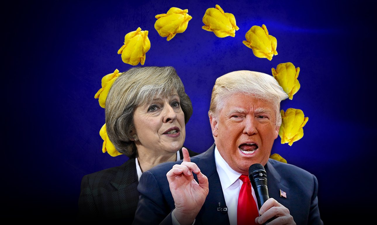 Τα κοτόπουλα ανάμεσα στον Τραμπ και την Τερέζα Μέι!