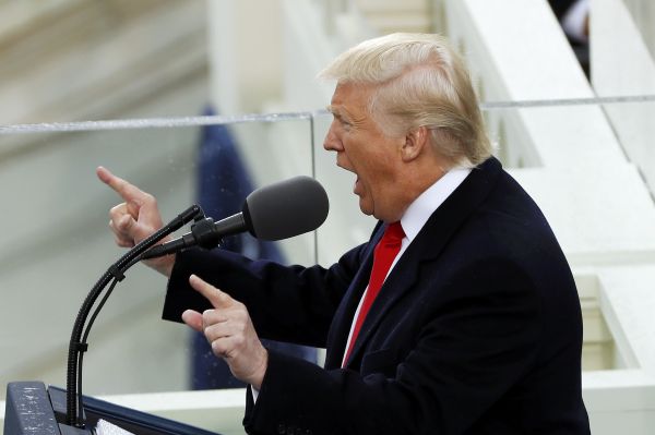 US President Donald Trump speaks after taking the oath of office during his inauguration at the U.S. Capitol in Washington, U.S., January 20, 2017. REUTERS/Kevin Lamarque