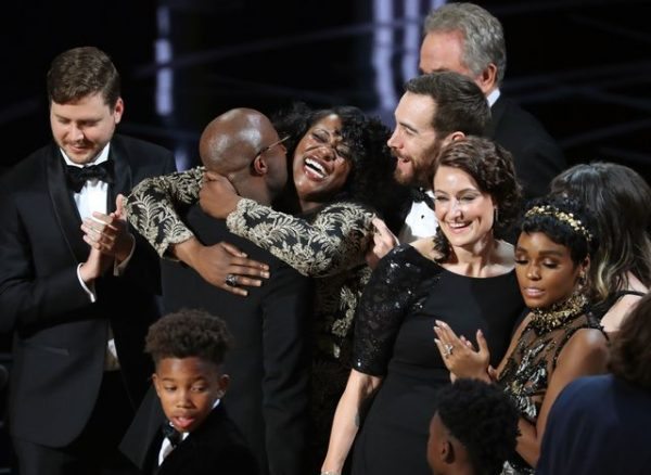 89th Academy Awards - Oscars Awards Show - Hollywood, California, U.S. - 26/02/17 - Joi McMillon and cast of "Moonlight" celebrate Best Picture. REUTERS/Lucy Nicholson
