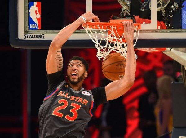 Feb 19, 2017; New Orleans, LA, USA; Western Conference forward Anthony Davis of the New Orleans Pelicans (23) dunks the ball in the 2017 NBA All-Star Game at Smoothie King Center. Mandatory Credit: Bob Donnan-USA TODAY Sports