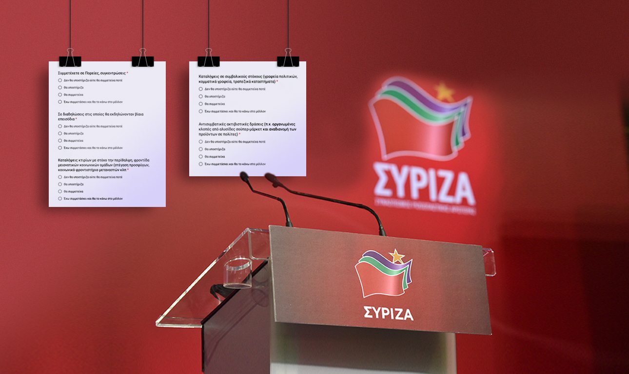 Ερωτηματολόγιο νεολαίας ΣΥΡΙΖΑ: ένα κομματικό «to know us better»