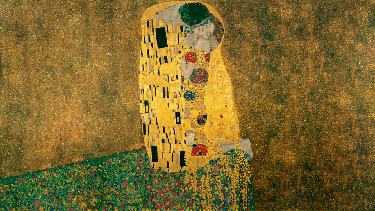Αυτό είναι το πιο διάσημο έργο του Γκούσταβ Κλιμτ, χρονολογείται μεταξύ 1908 και 1909 και λένε πως εικονίζει τον ίδιο να φιλάει την αγαπημένη του – μια διάσημη σχεδιάστρια μόδας της εποχής. Τα φύλλα χρυσού και η τεχνοτροπία θυμίζουν λίγο αγιογραφίες. Ο ζωγράφος ήθελε να τονίσει την ιερότητα του φιλιού; Μπορεί.