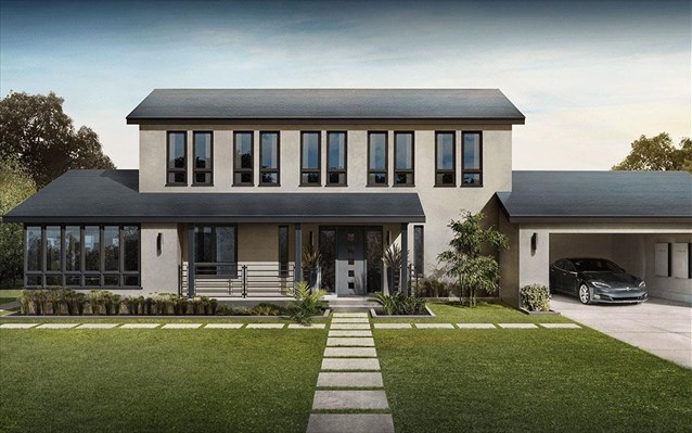 Παραγωγή κεραμιδιών για ηλιακές σκεπές by Τesla