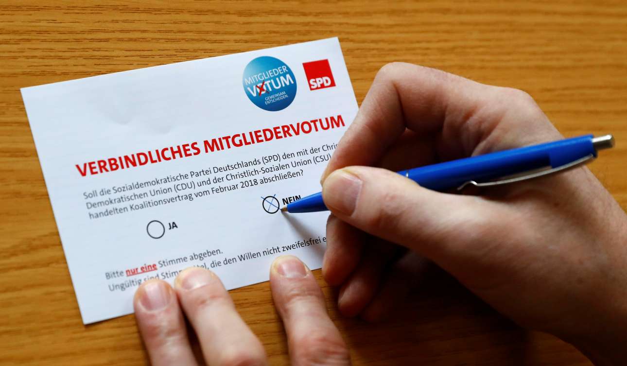 Από την ψήφο των μελών του SPD κρέμεται το μέλλον του Μεγάλου Συνασπισμού