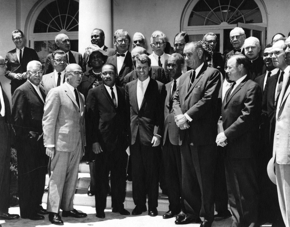 Attorney General Robert F. Kennedy meets with civil rights leaders, including Dr. Martin Luther King Jr., in the Rose Garden of the White House, Washington, D.C., June 22, 1963. Abbie Rowe, National Parks Service/JFK Presidential Library and Museum/Handout via REUTERS THIS IMAGE HAS BEEN SUPPLIED BY A THIRD PARTY.