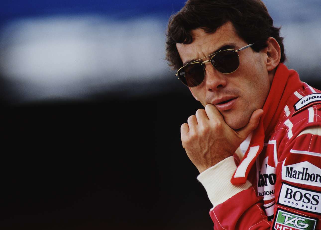 Καλοκαίρι 1992, στο αποκορύφωμα της αντιπαλότητάς του με τον Αλέν Προστ στην McLaren-Ηonda. Εδώ σε δοκιμή ελαστικών στο Σίλβερστοουν