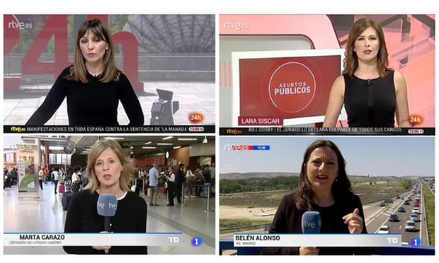 Μαυροφορεμένες διαμαρτυρίες στην κρατική ισπανική τηλεόραση