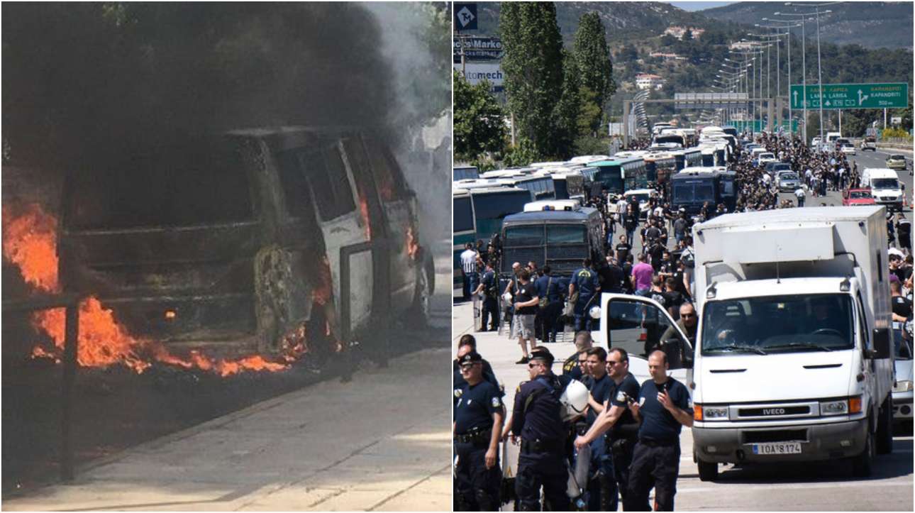 Ξύλο, φωτιές και τραυματίες μετά την «κάθοδο των μυρίων» του ΠΑΟΚ