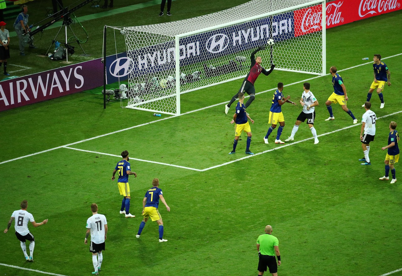 Soccer Football - World Cup - Group F - Germany vs Sweden - Fisht Stadium, Sochi, Russia - June 23, 2018 Germany's Toni Kroos scores their second goal REUTERS/Hannah McKay