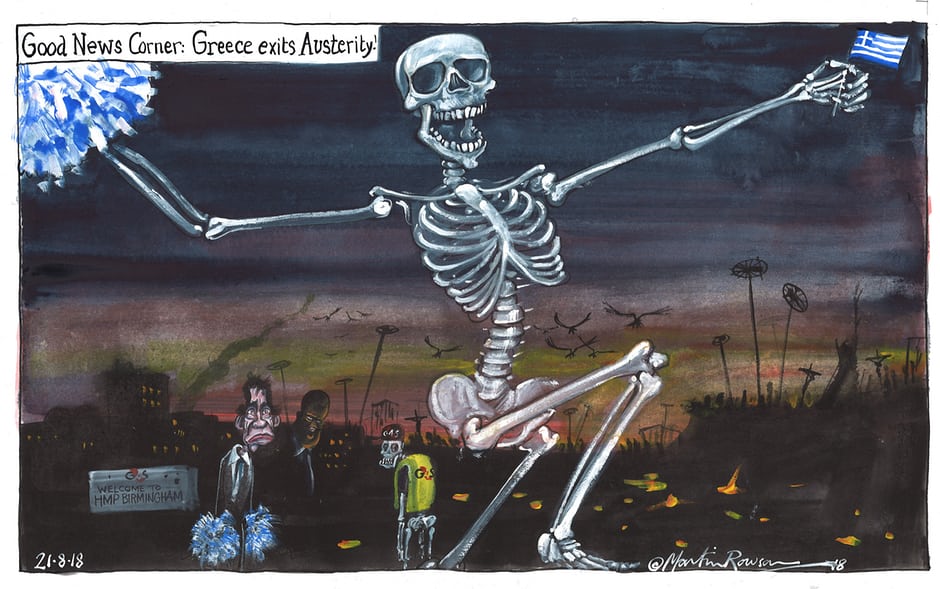 Guardian: Η σκελετωμένη Ελλάδα πανηγυρίζει το τέλος του μνημονίου