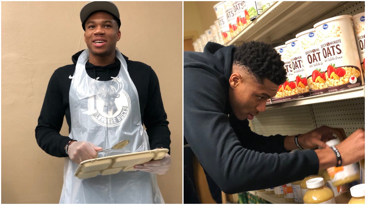 Ο Γιάννης Αντετοκούνμπο μοίρασε φαγητό σε απόρους [εικόνες και βίντεο]