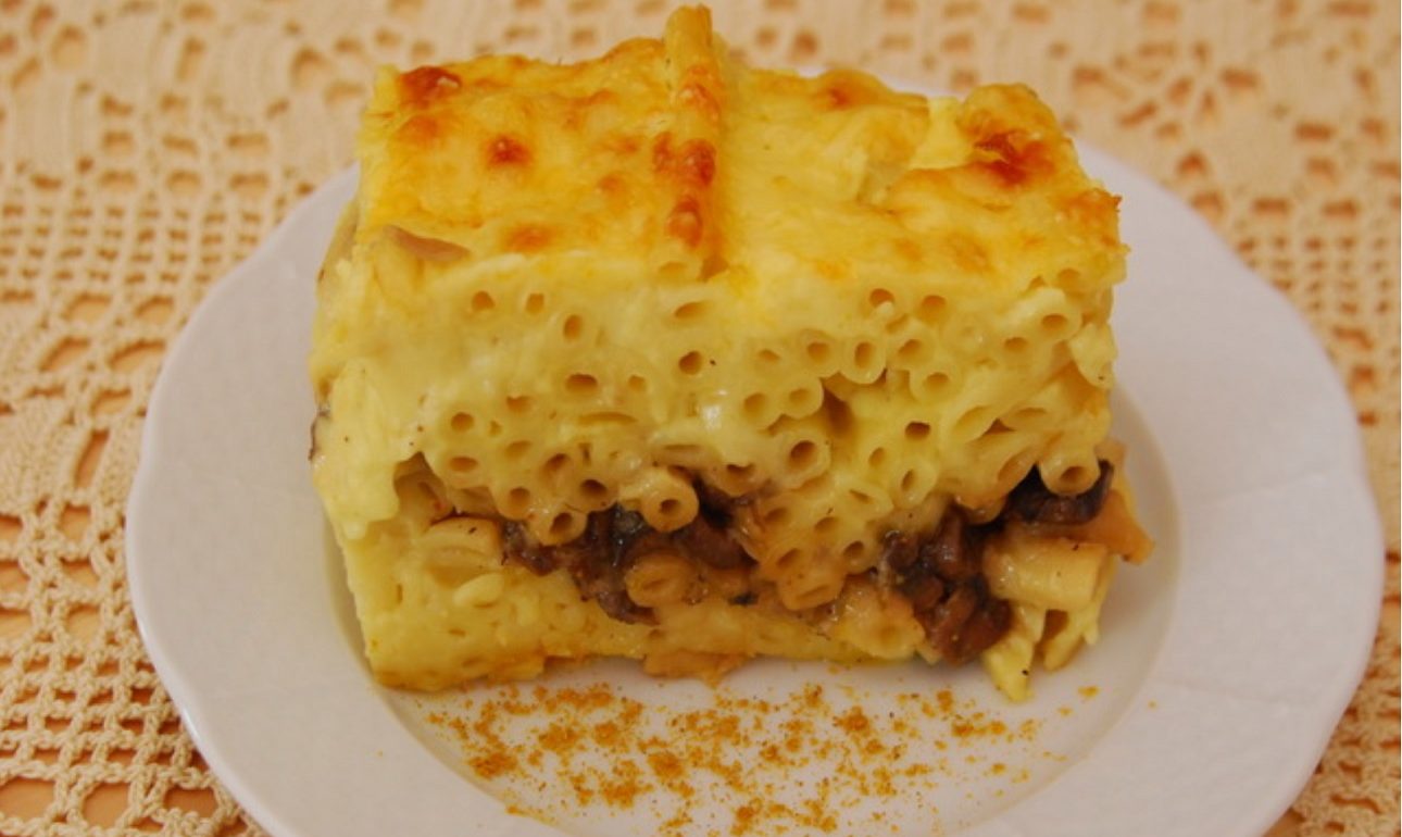 Παστίτσιο με μανιτάρια και τυριά