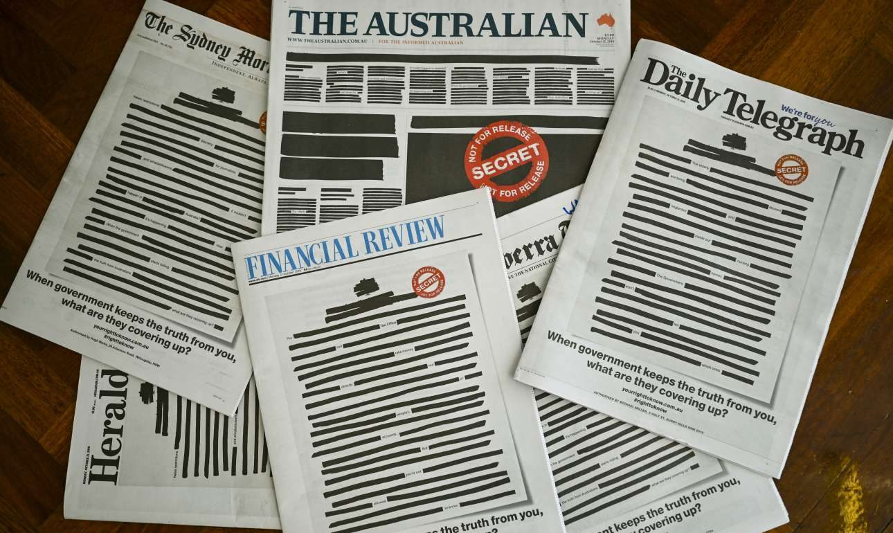Αυστραλία: Λογοκριμένα τα πρωτοσέλιδα σε διαμαρτυρία για την κυβέρνηση