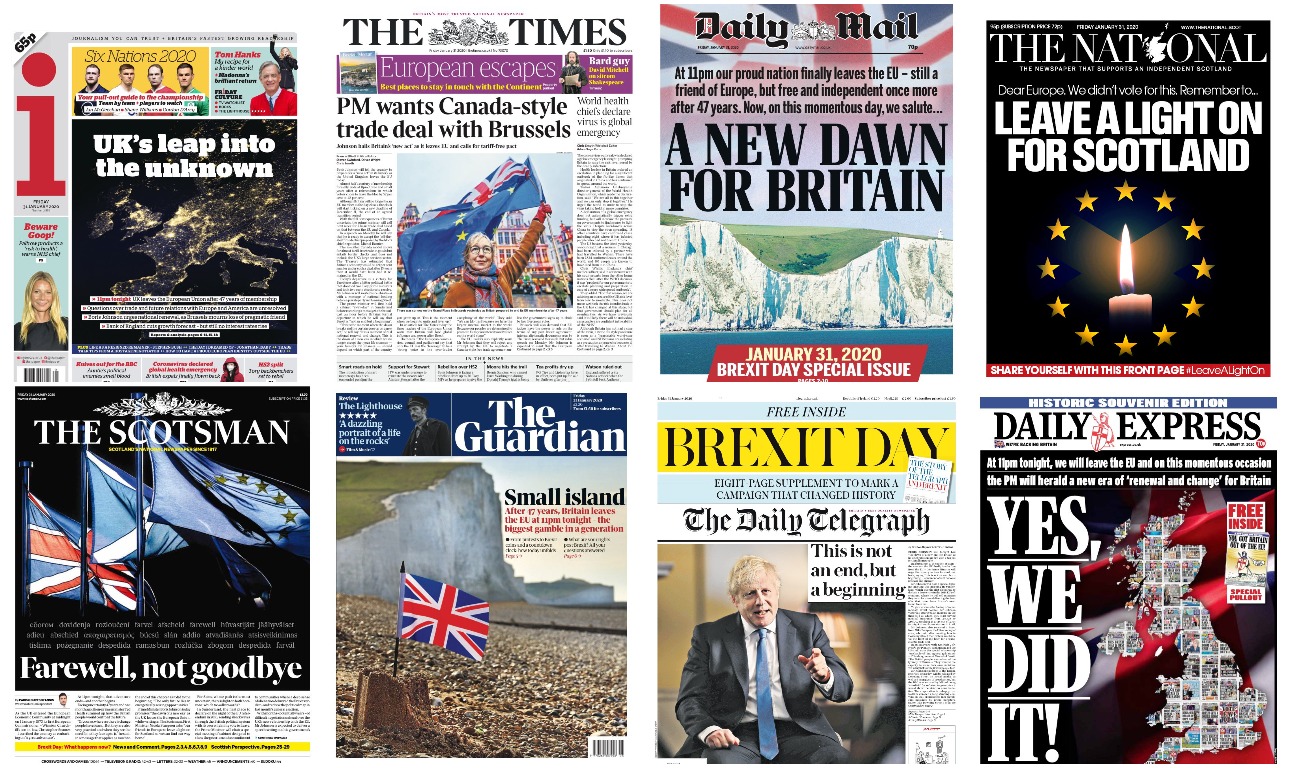 «Antio sas, Ευρώπη» – θλίψη αλλά και ενθουσιασμός για το Brexit στα πρωτοσέλιδα των εφημερίδων