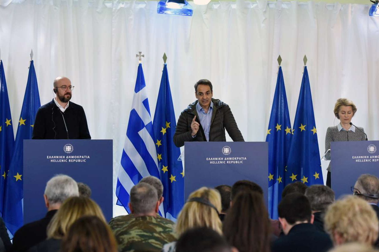 Μητσοτάκης ενώπιον της ηγεσίας της ΕΕ στον Εβρο: Ασύμμετρη απειλή από την Τουρκία, λειτουργεί ως διακινητής!