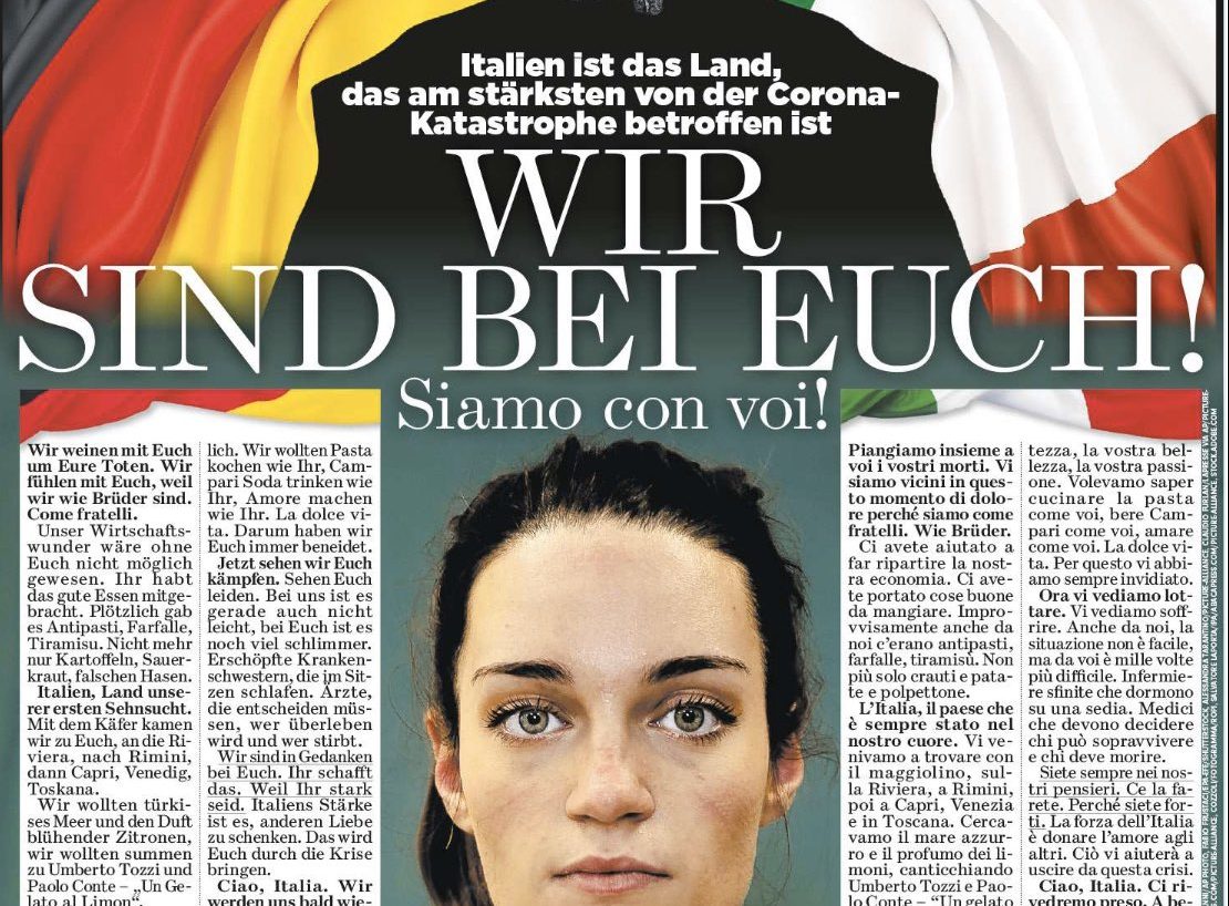 Η Bild πουλάει –προς το παρόν ανέξοδη– αλληλεγγύη στην Ιταλία