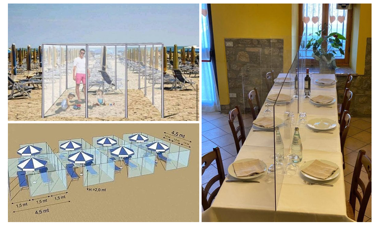 Καλοκαίρι α λα ιταλικά: Παραπετάσματα και κουβούκλια από πλεξιγκλάς στις παραλίες