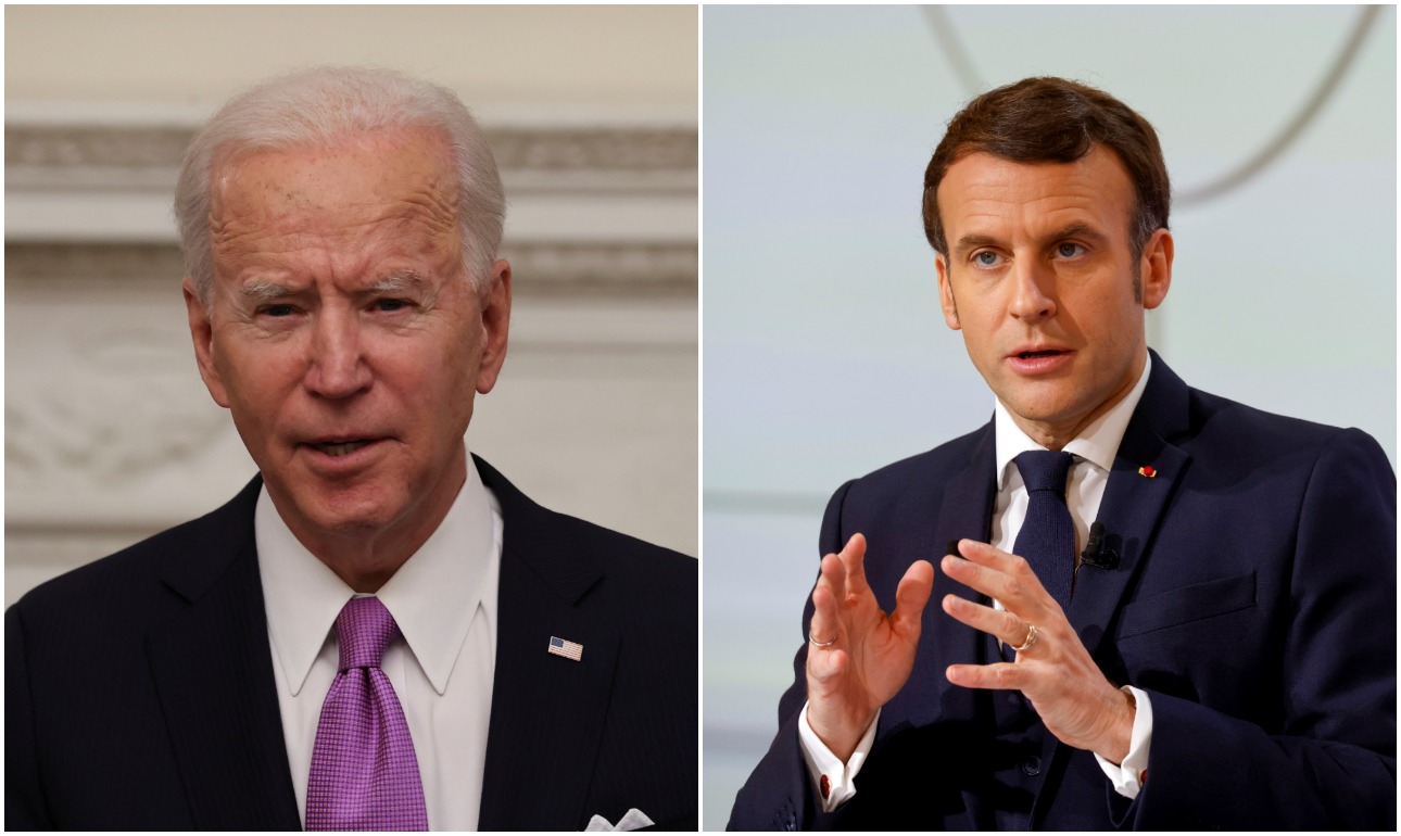 Πρώτη συνομιλία Μπάιντεν και Μακρόν