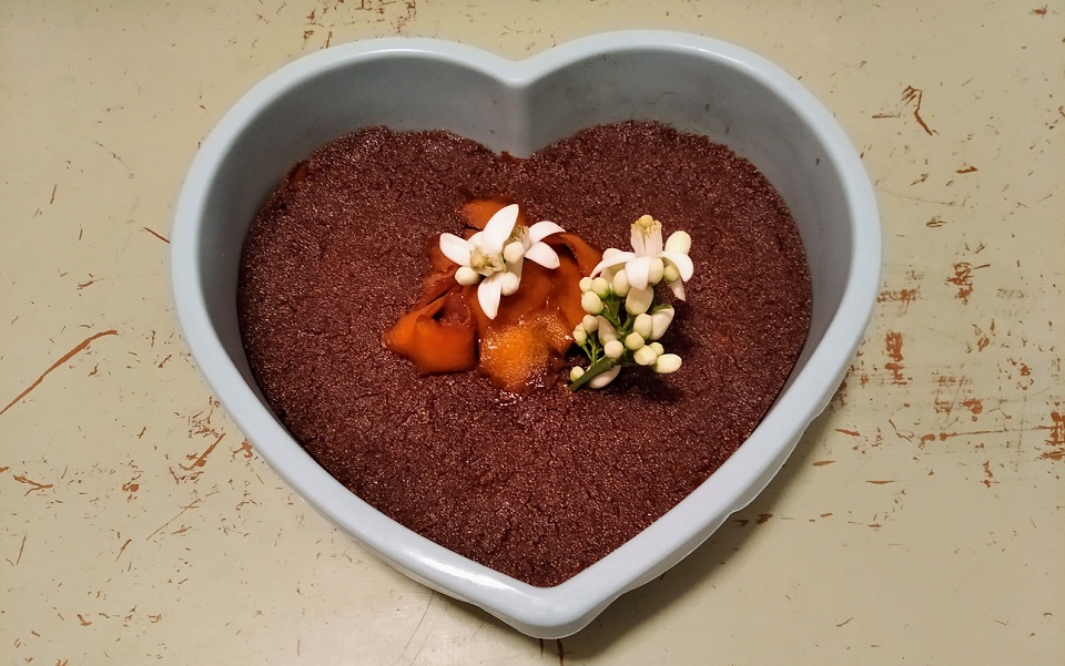 Χαλβάς σιμιγδαλένιος με κακάο και πορτοκάλι