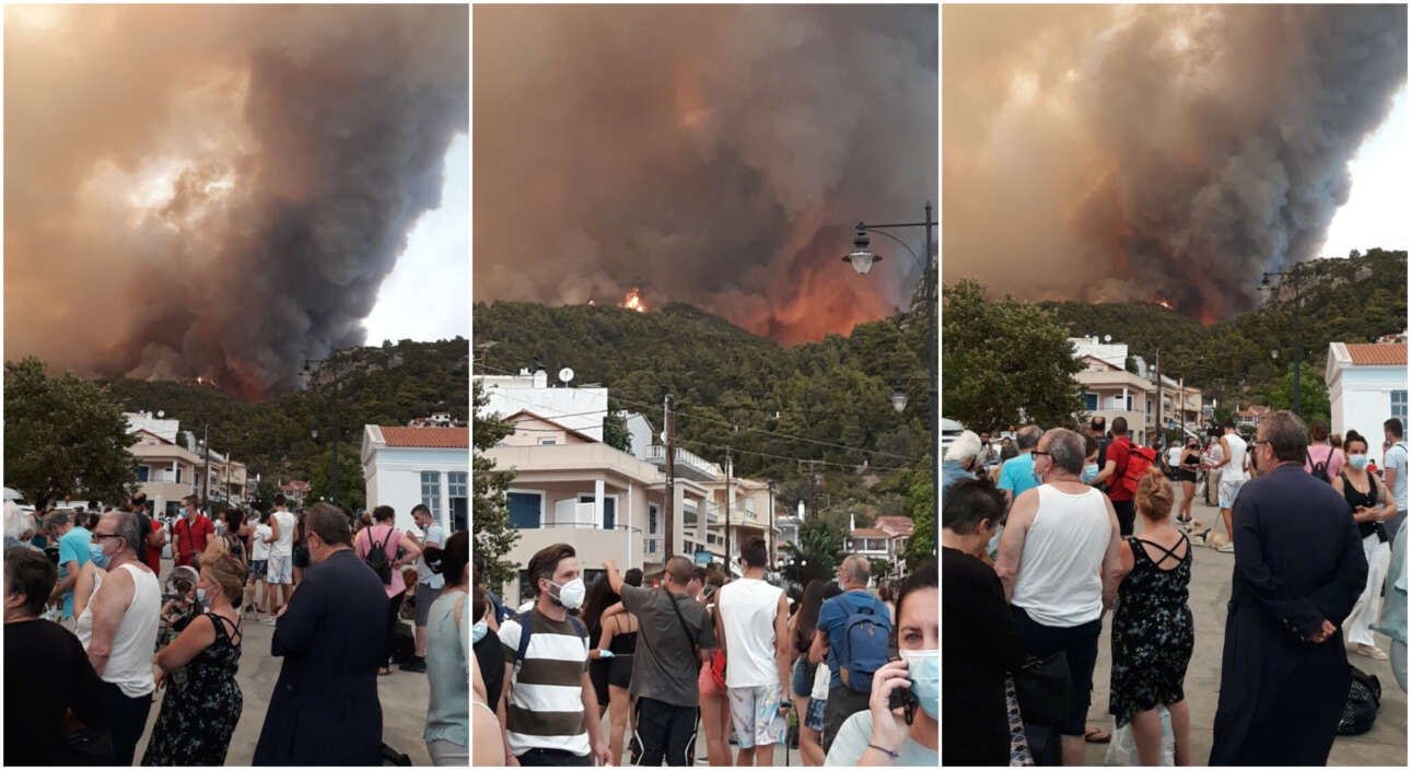 Δραματικές στιγμές στη Λίμνη Ευβοίας: Απομάκρυνση κατοίκων με πλοία