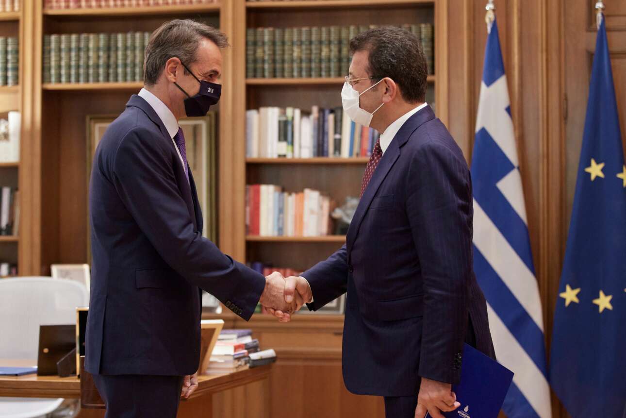 Η υποδοχή Μητσοτάκη στον Ιμάμογλου