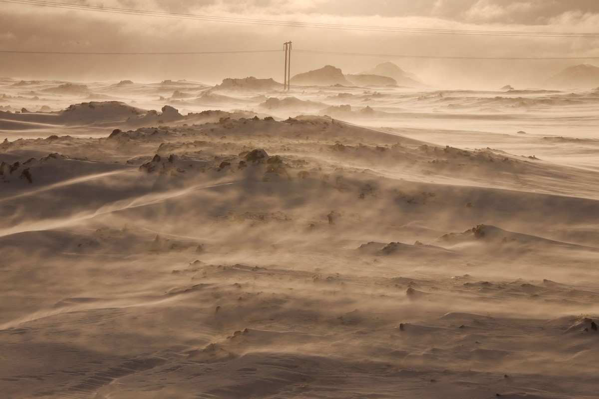 Ισχυροί άνεμοι πνέουν στους λόφους του Χόφτεϊγουρ στις 15 Φεβρουαρίου 2022