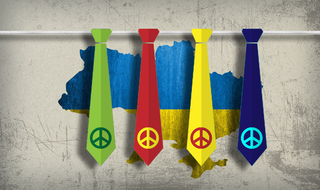 Φορώντας την ξεχασμένη γραβάτα με το σήμα της ειρήνης