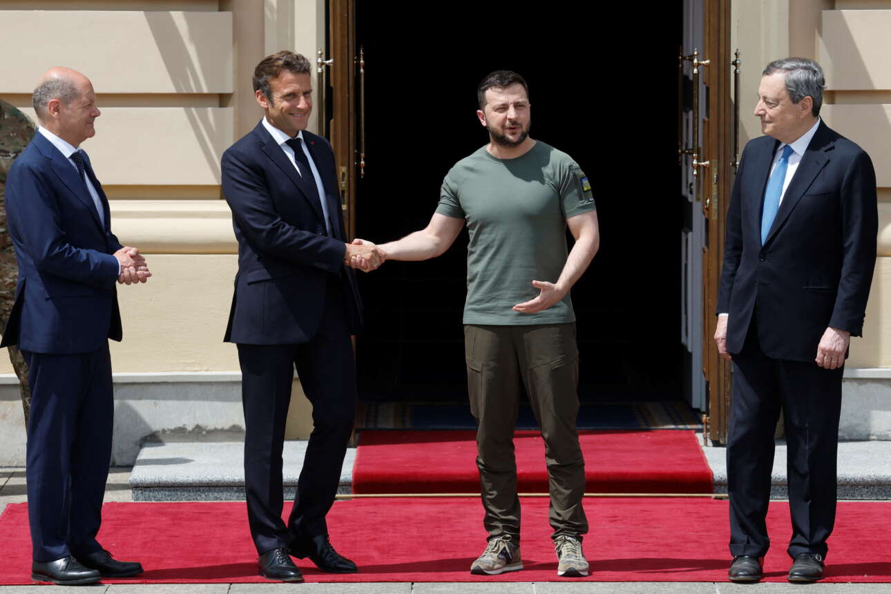 Στην Ουκρανία Μακρόν, Ντράγκι και Σολτς