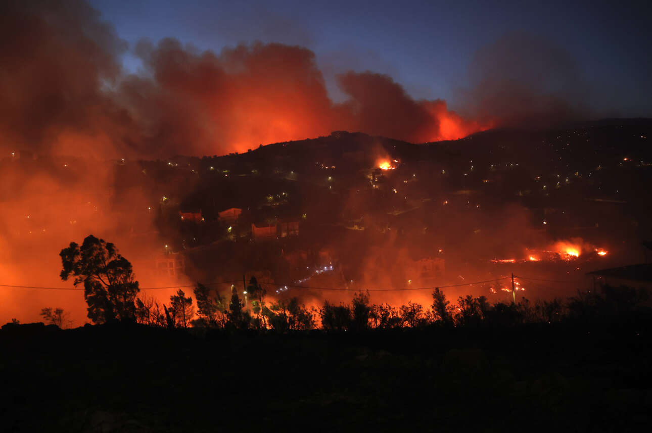 H μεγάλη πυρκαγιά ξέσπασε το απόγευμα της Τρίτης στην Πεντέλη