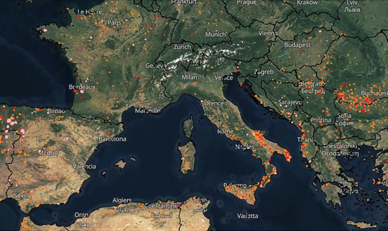 Ο χάρτης του WWF για τις megafires στη Μεσόγειο