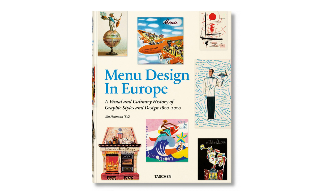 Το εξώφυλλο του βιβλίου «Menu Design in Europe» από τις εκδόσεις Taschen