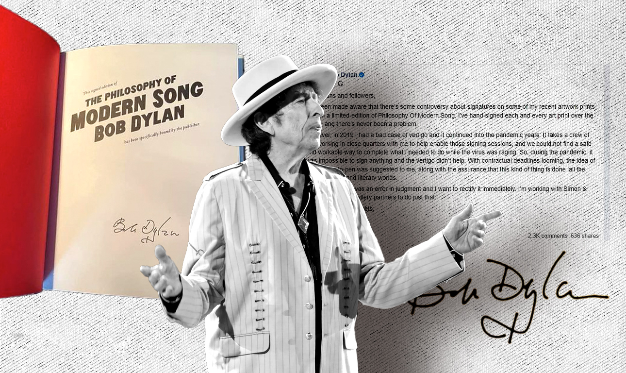 Ο Μπομπ Ντίλαν ζητά συγγνώμη για όλα τα «πλαστά» αυτόγραφα