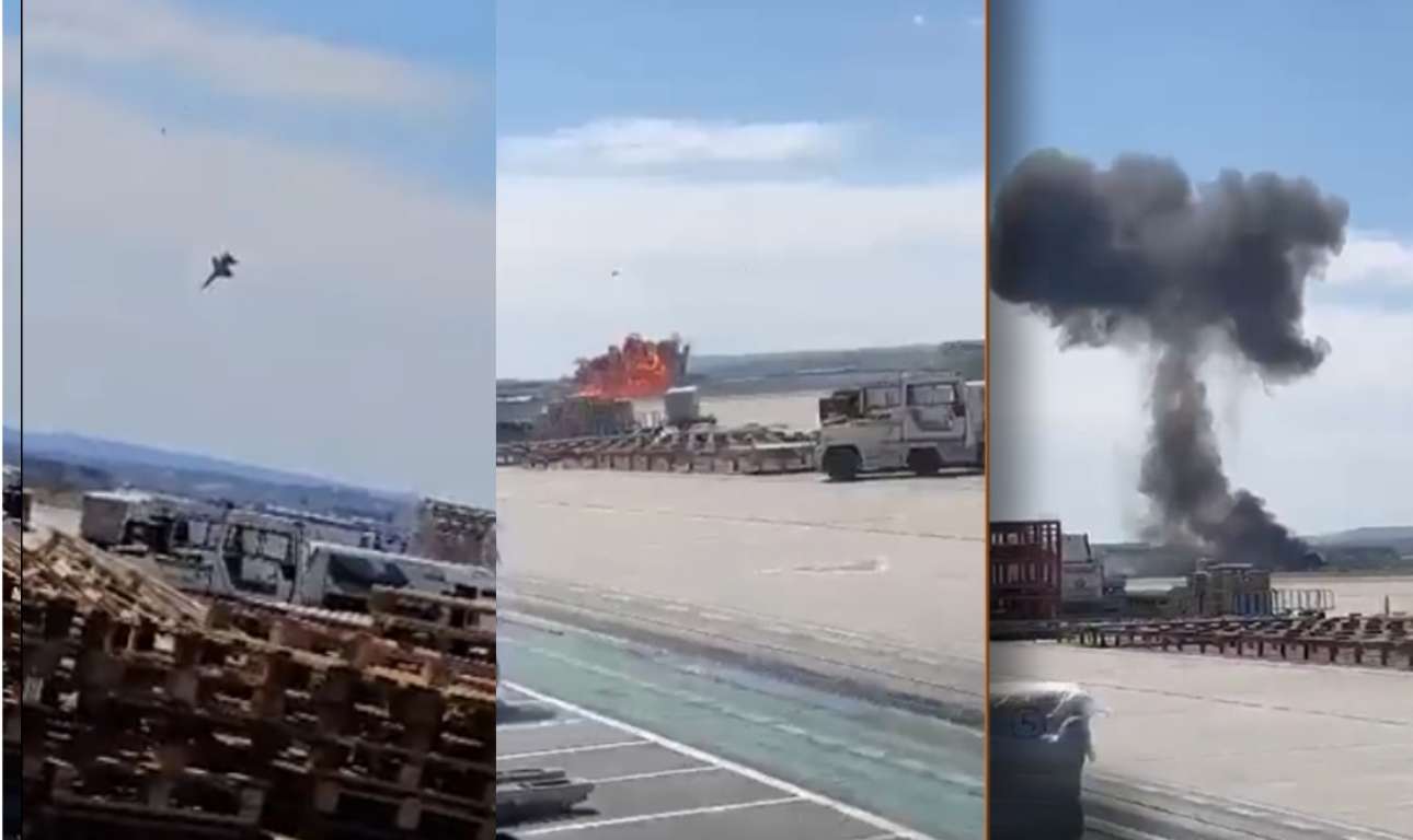 Βίντεο: Συντριβή ισπανικού μαχητικού F-18 στη Σαραγόσα