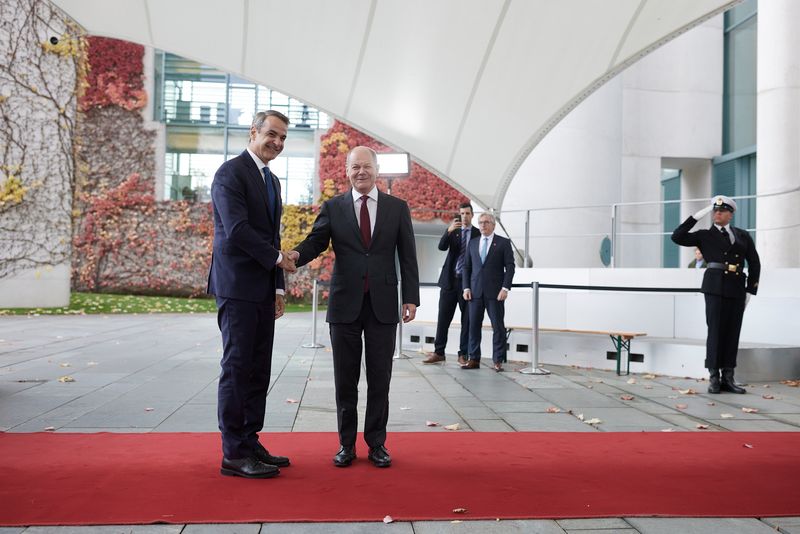 Ο Ολαφ Σολτς καλωσόρισε τον Μητσοτάκη στην καγκελαρία: «Χαίρομαι που σημειώσαμε πρόοδο»