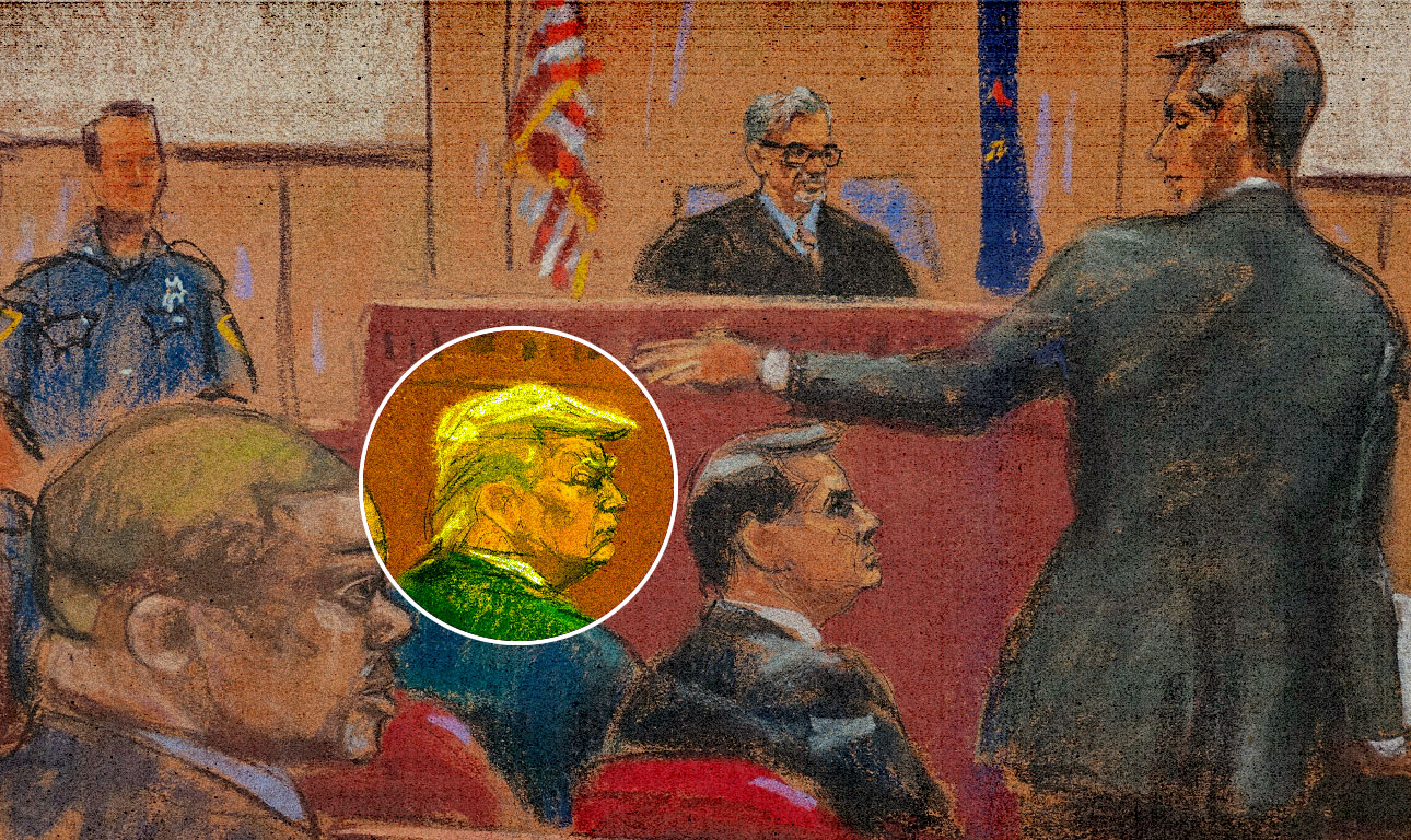 Σπάνιο θέαμα: Ενας βαρύθυμος Τραμπ στο δικαστήριο